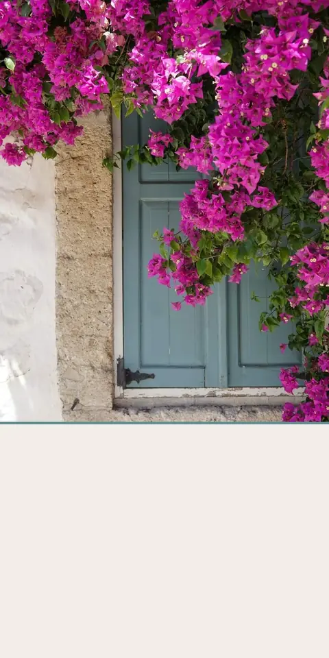 Digital wedding and christening invitation, Bougainvillea door design