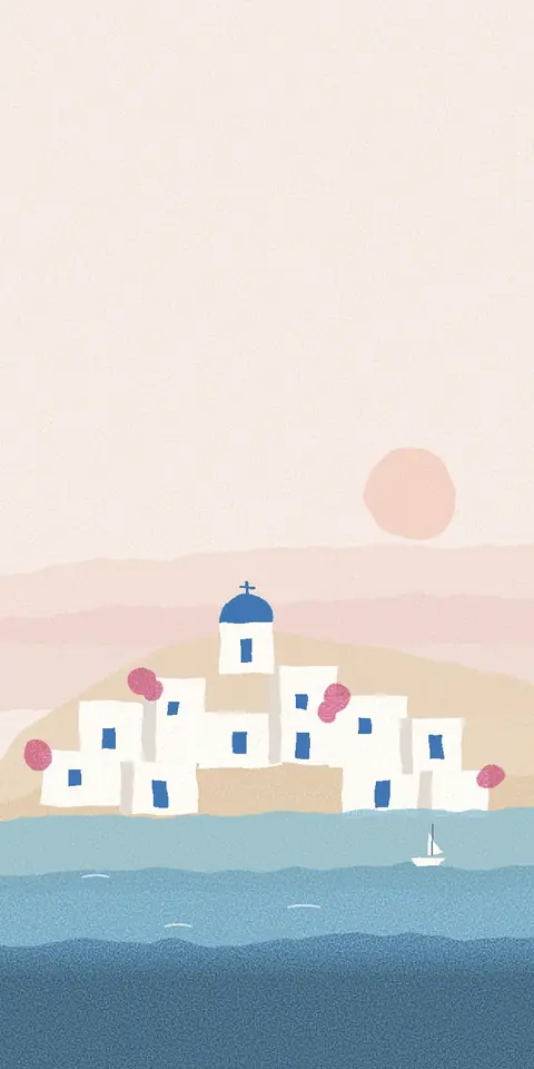 Digital wedding and christening invitation, Island watercolour design
