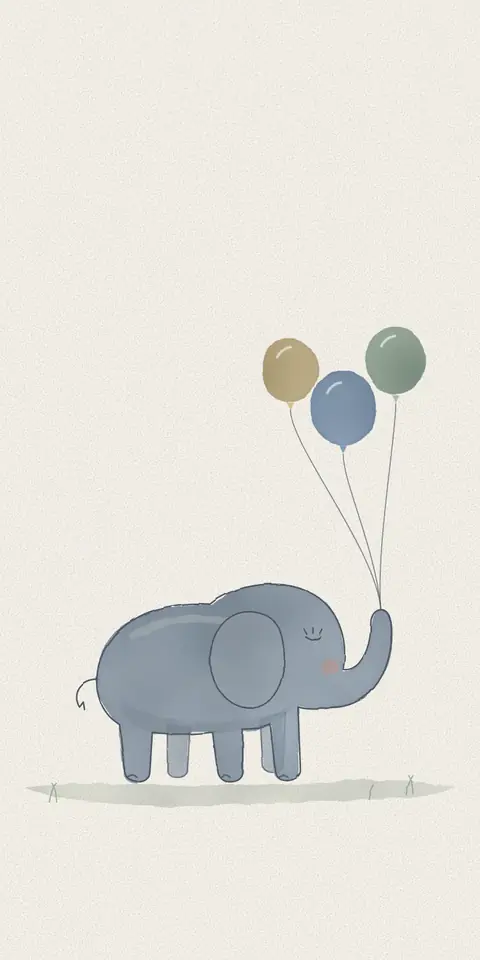 Digital christening invitation for a boy, Little elephant in blue design