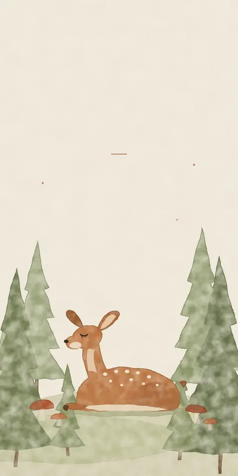 Digital christening invitation, Fawn in the forest design