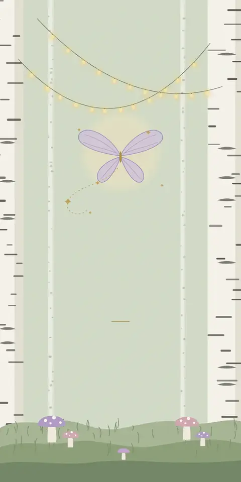 Digital christening invitation for a girl, Forest fairy design