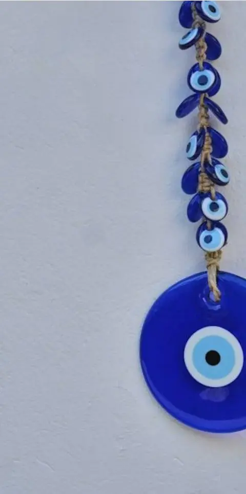 Digital christening invitation, Glass evil eye design