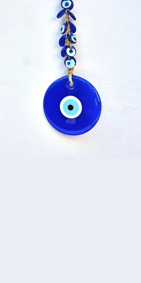 Digital christening invitation for a boy, Evil eye design
