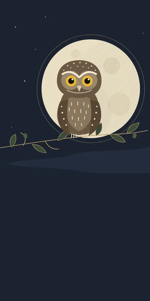 Digital christening invitation, Owl design