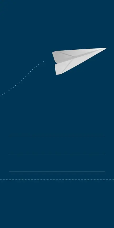 Digital christening invitation for a boy, Paper plane design
