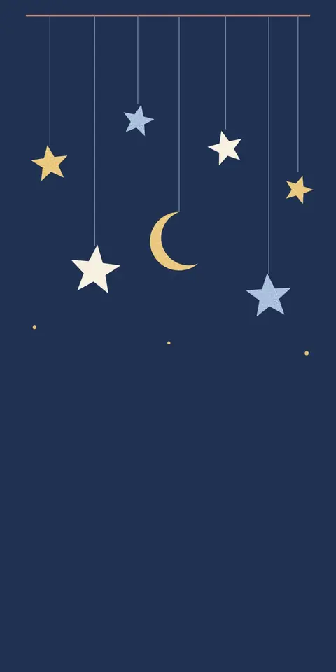 Digital christening invitation for a boy, Paper stars in navy design