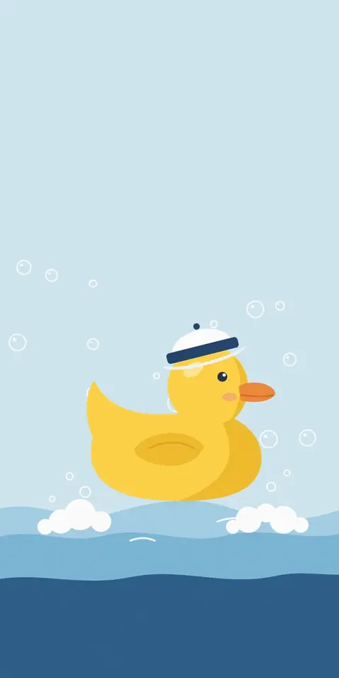 Digital christening invitation, Rubber duck design