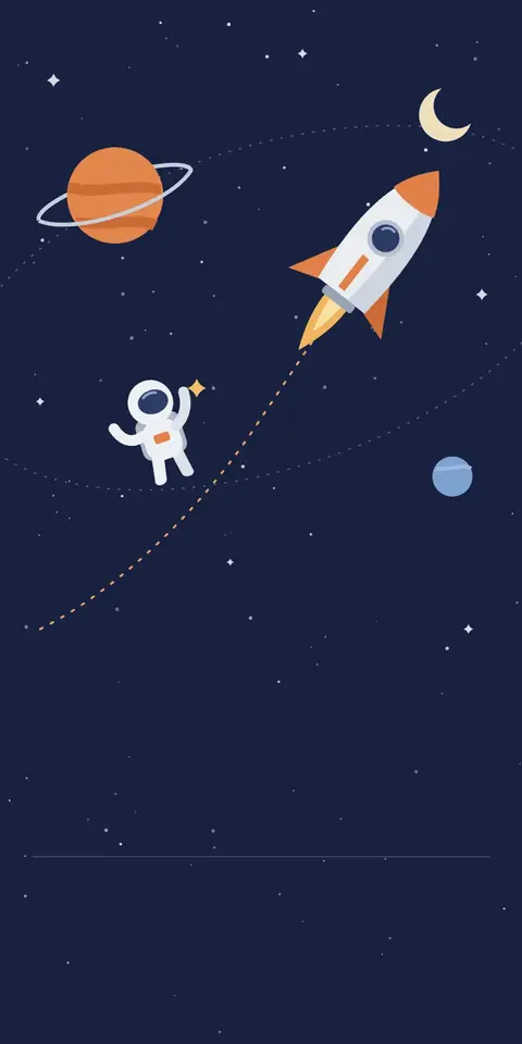 Digital christening invitation for a boy, Space design