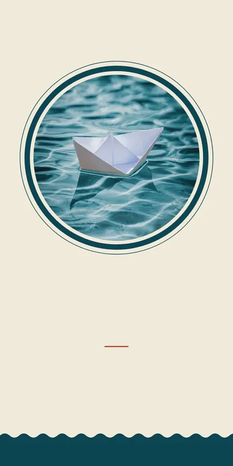 Digital christening invitation for a boy, Paper boat design