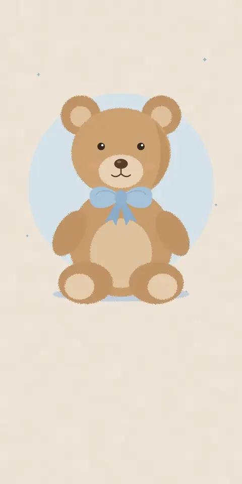 Digital christening invitation for a boy, Teddy bear in blue design