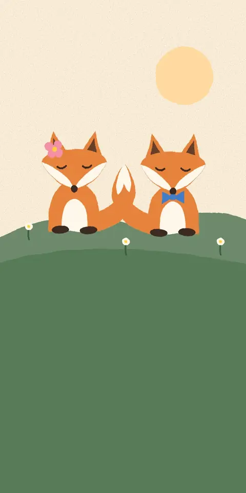 Digital christening invitation for twins, Little foxes design