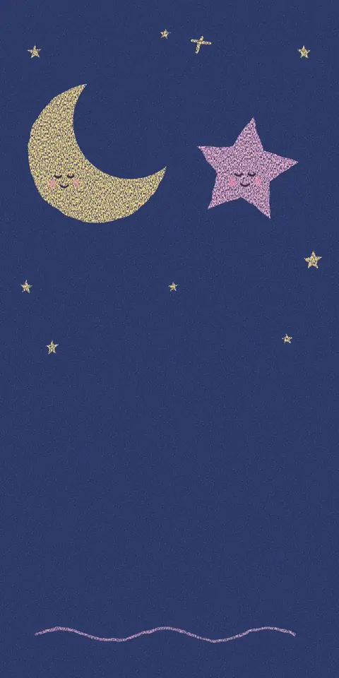 Digital christening invitation for twins, Moon & star design