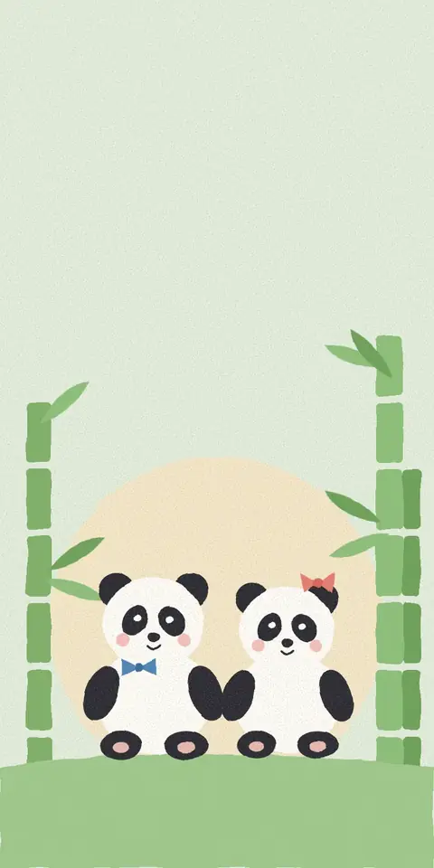 Digital christening invitation for twins, Pandas design