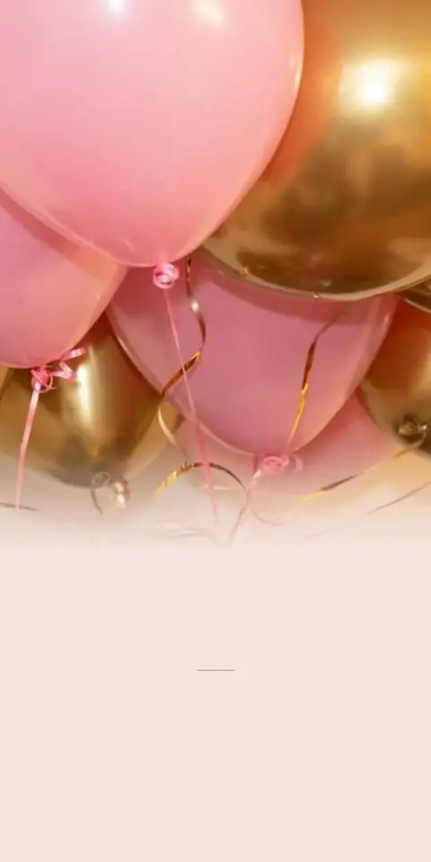 Digital christening invitation for twin girls, Pink balloons design