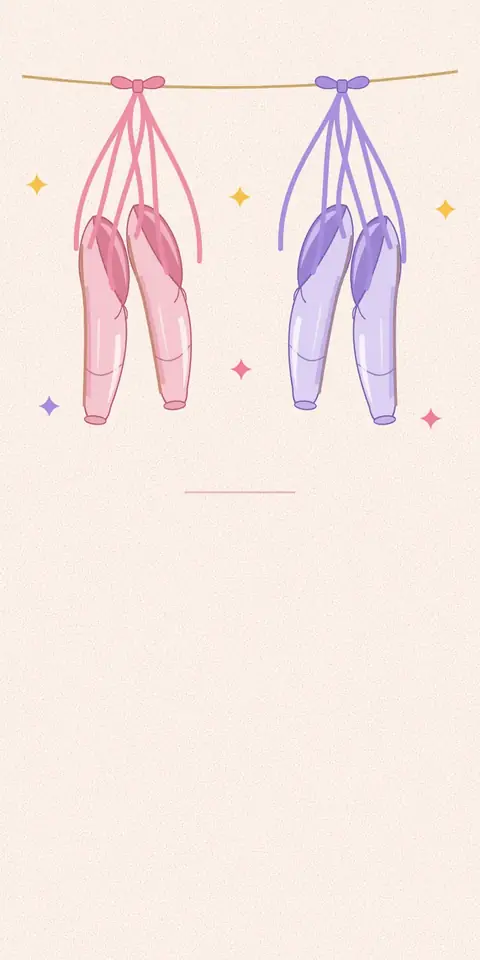 Digital christening invitation for twin girls, Two pairs of pointe shoes design