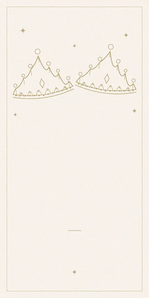Digital christening invitation for twin girls, Little princesses design
