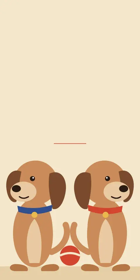 Digital christening invitation for twins, Puppies design