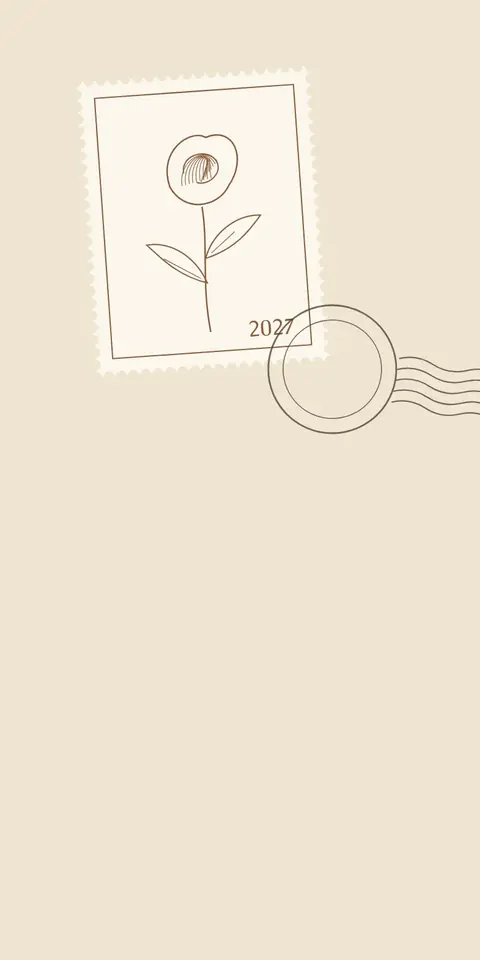 Digital wedding invitation, Vintage stamp design
